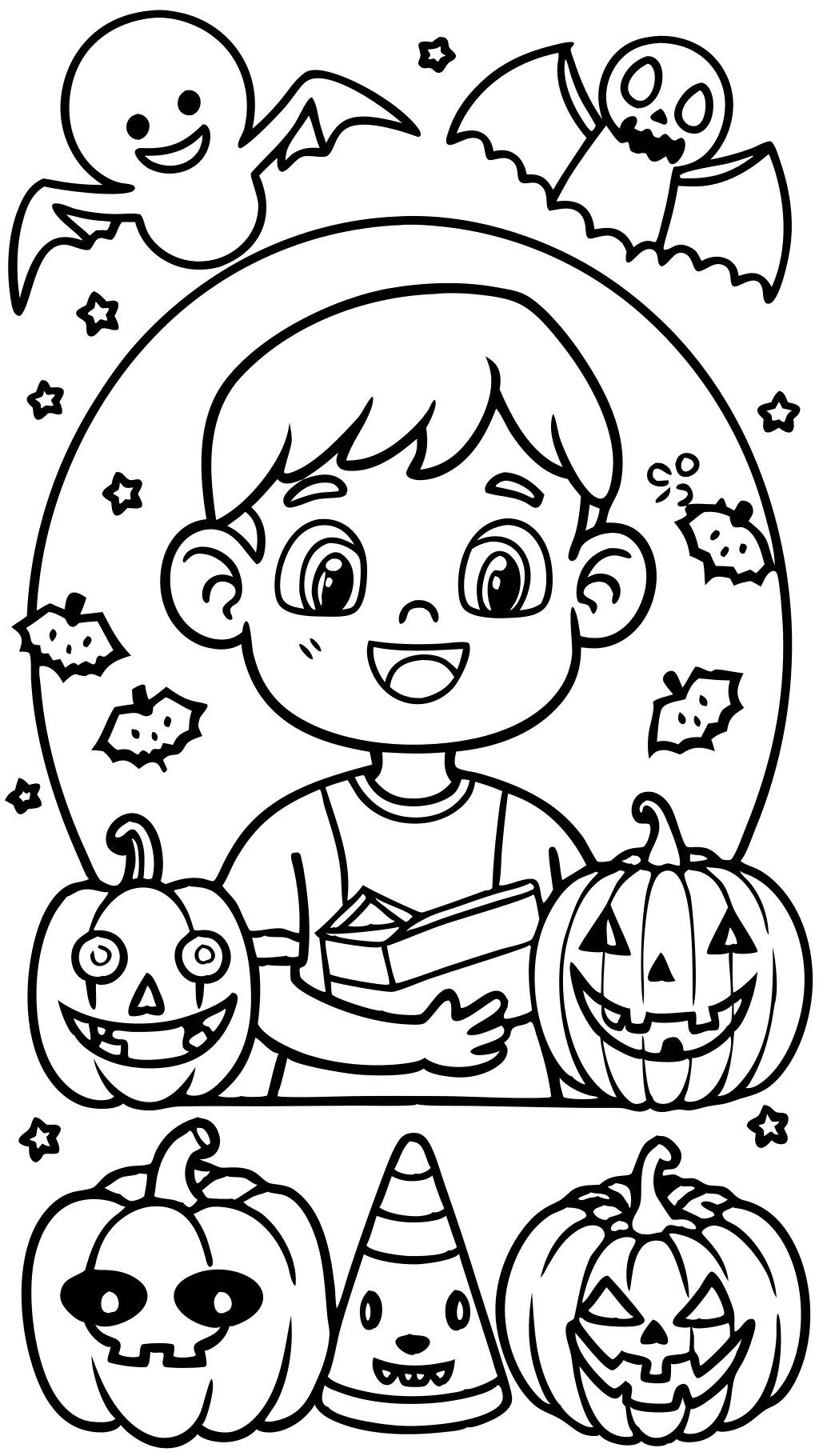 Paginas para colorear de Halloween para niños mayores para niños de 8 a 10 años